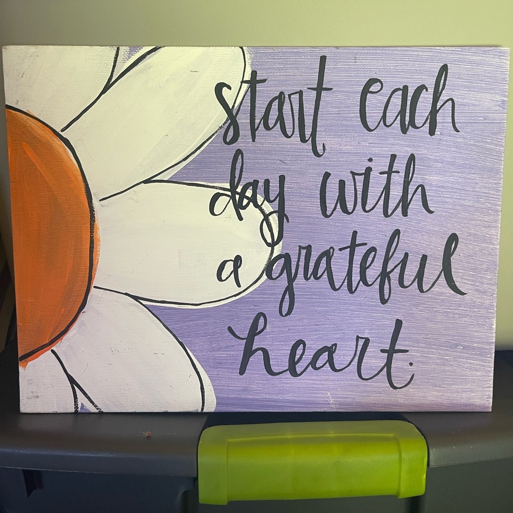 Inspirational Canvas Art with Flower Design